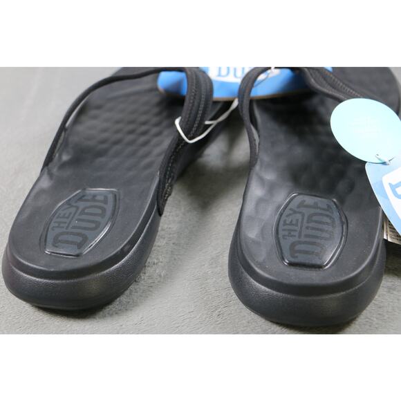 Hey Dude Mens Size 10 Black Flip Flop Sandals Comfort Foam DUDEWAVES Beach NEW main image 4